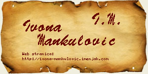 Ivona Mankulović vizit kartica